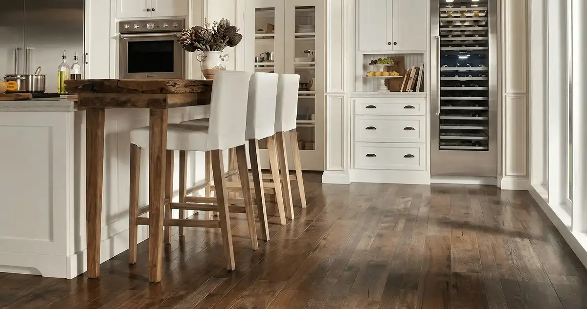 Professionally installed and refinished hardwood flooring in a residential home, showcasing smooth finish and natural wood tones in Tallahassee, FL
