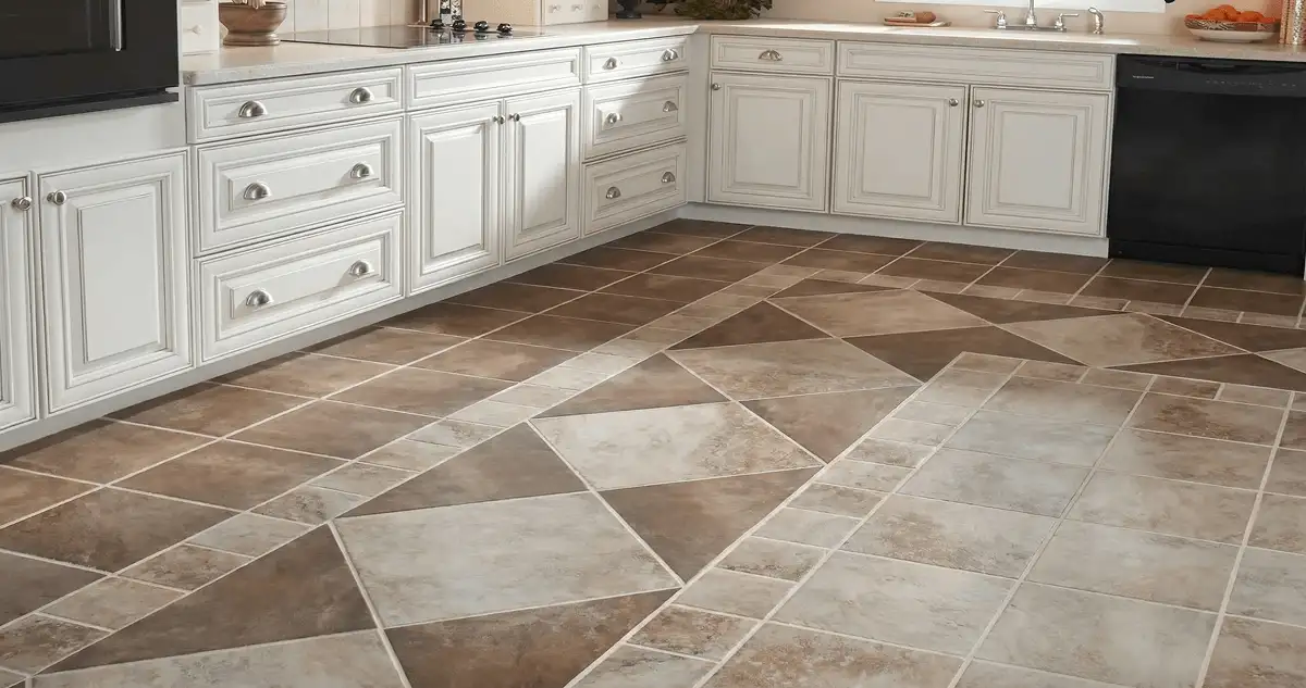 Kitchen with white cabinets and a professionally installed tile floor in Tallahassee, FL